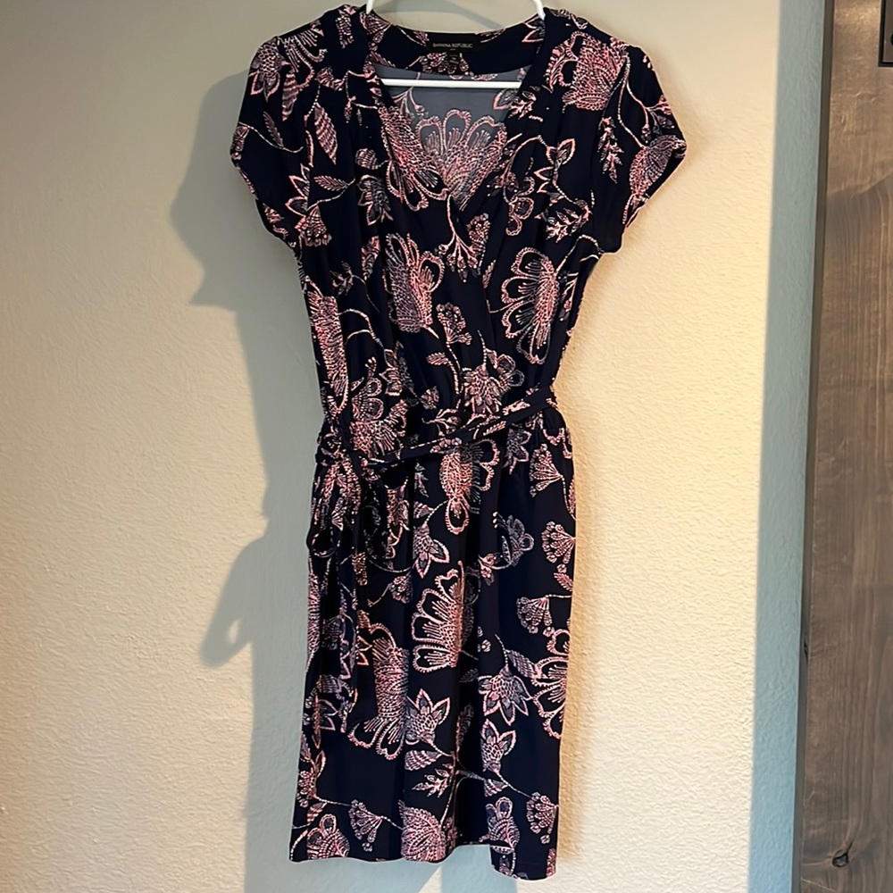 Navy/Pink Dress PETITE M